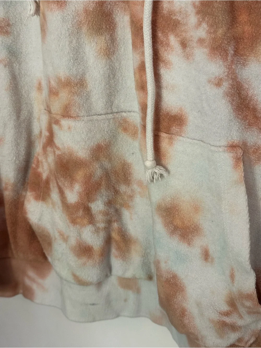 Wild Fable Tie-Dye Crewneck Hoodie in Cream & Brown - Picture 2 of 4